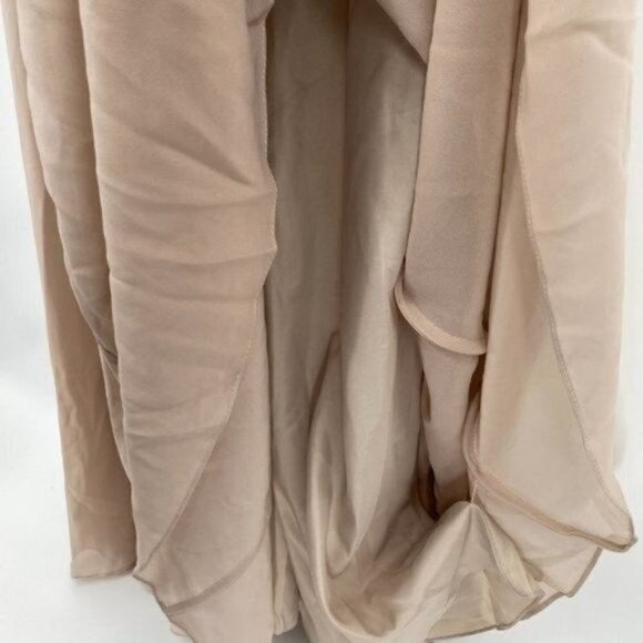 Kleinfeld Bridesmaid Cappuccino Sleeveless Chiffon Cold Shoulder 14 Maxi Dress - Picture 12 of 12